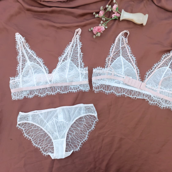 White All Net Fancy Bra Set
