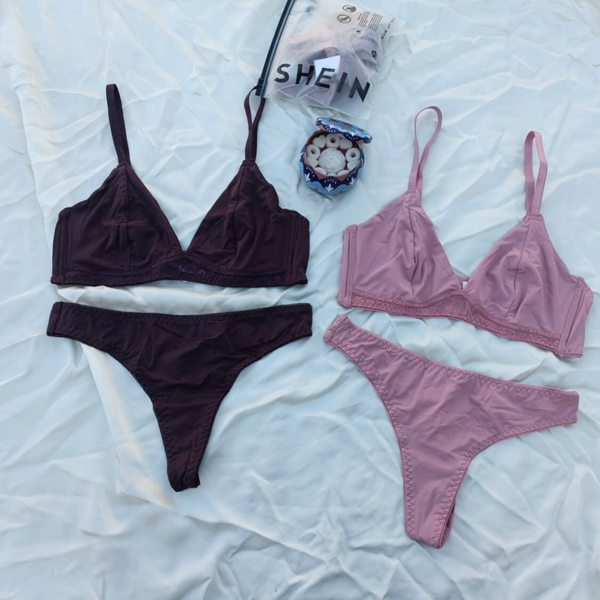 Very Soft & Smooth Non Padded Bra & Thongs Set ( SHEIN)