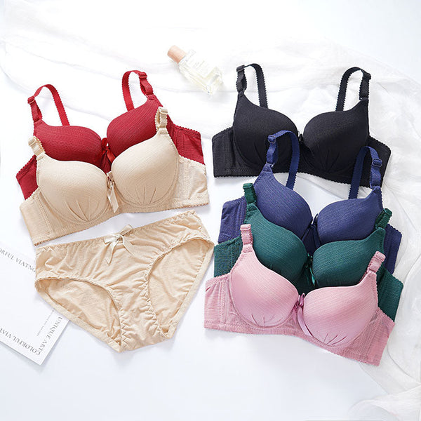 Elastane Wired Medium Padded Push Up Bra & Panty Set