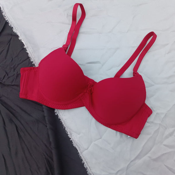 Front Bow Soft Padded Wired Bra with Removeable Straps