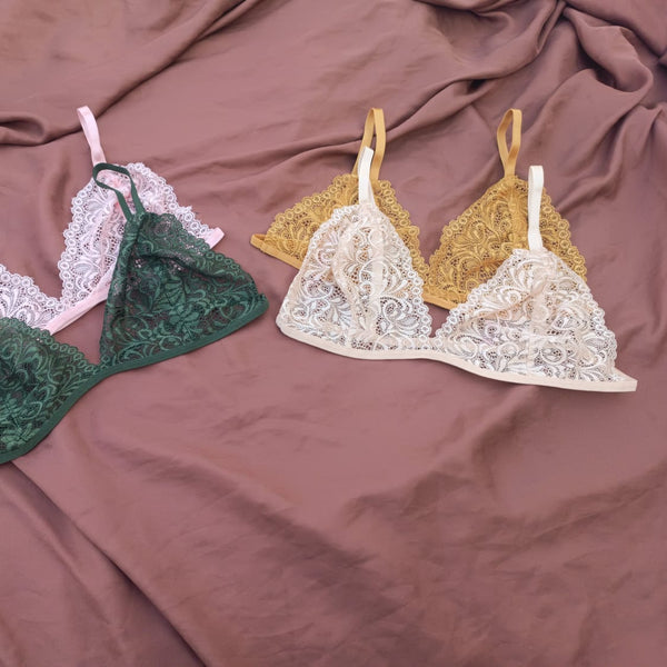 All Net Very Soft Flower Design Bra