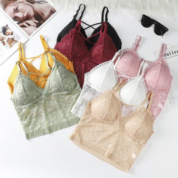 Cross Back Short Net Camisoles / Long Bra