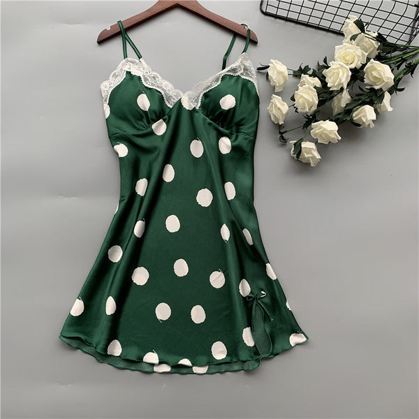 Dotted Skirt Type Nighty (A0153)